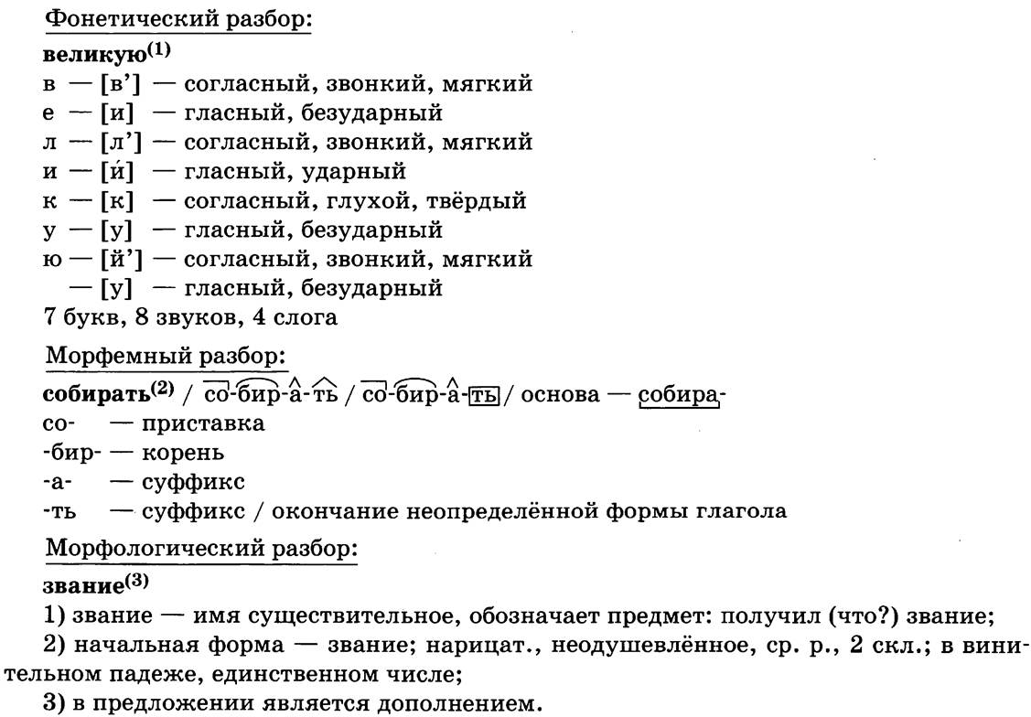 Особенности морфологического разбора / морфологический разбор / русский на 5