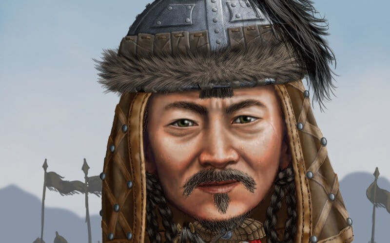 Темная хана. Чингис Хан портрет. Монгольский Хан Темучин.