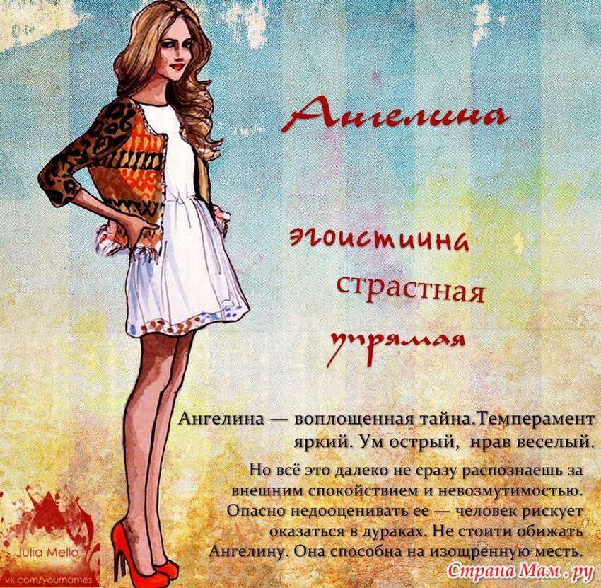 Ангелина - значение имени, происхождение, характеристики, гороскоп