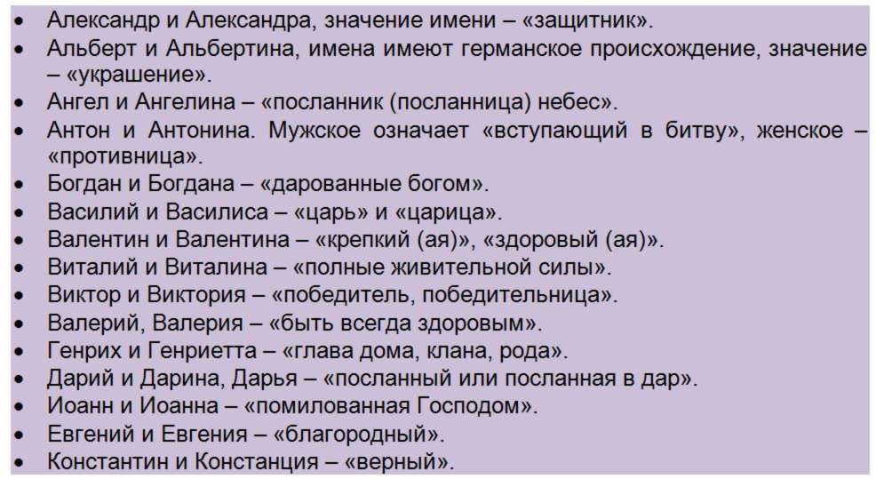Камни-талисманы подходящие мужским и женским именам