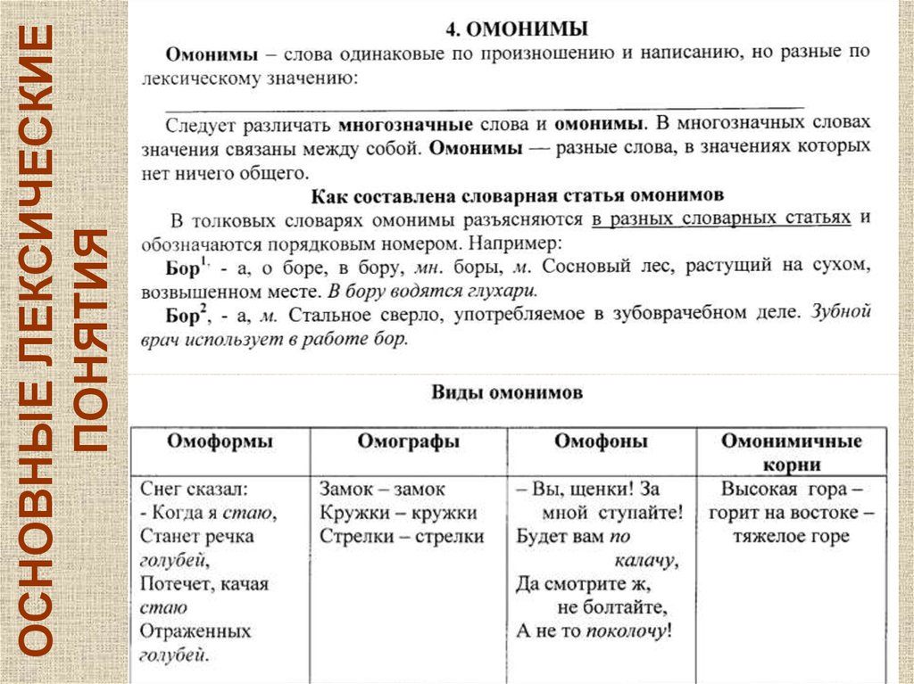 Слова одинаковые в произношении