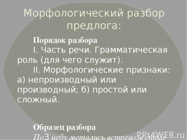 Морфологический разбор глагола