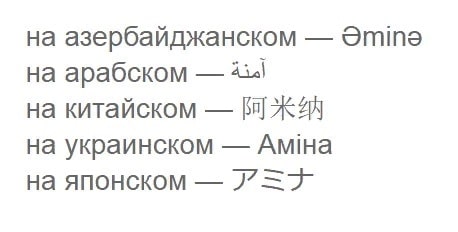 Характеристика имени амина