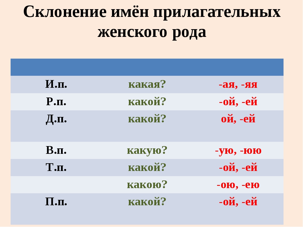 Склонение имен прилагательных 3 класс презентация