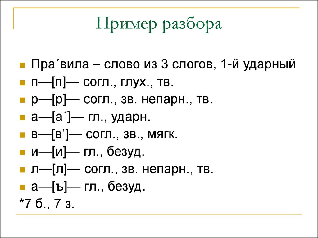 Морфологический разбор слова