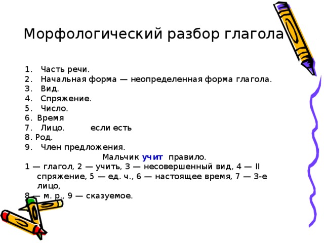 Морфологический разбор глагола прыгать