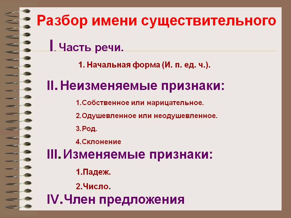 Особенности морфологического разбора